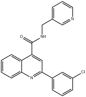 2-(3-chlorophenyl)-N-(pyridin-3-ylmethyl)quinoline-4-carboxamide Struktur