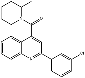 [2-(3-chlorophenyl)quinolin-4-yl]-(2-methylpiperidin-1-yl)methanone Struktur