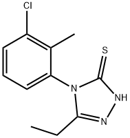 4-(3-chloro-2-methylphenyl)-3-ethyl-1H-1,2,4-triazole-5-thione Struktur