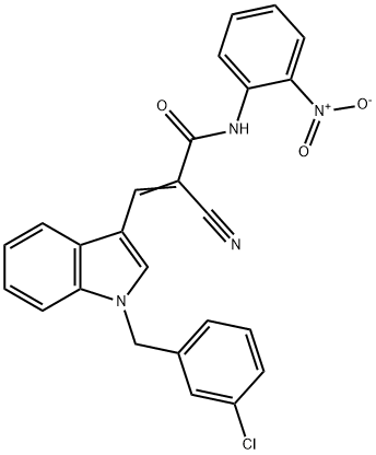 (E)-3-[1-[(3-chlorophenyl)methyl]indol-3-yl]-2-cyano-N-(2-nitrophenyl)prop-2-enamide Struktur