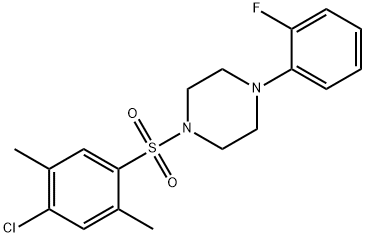 1-(4-chloro-2,5-dimethylphenyl)sulfonyl-4-(2-fluorophenyl)piperazine Struktur