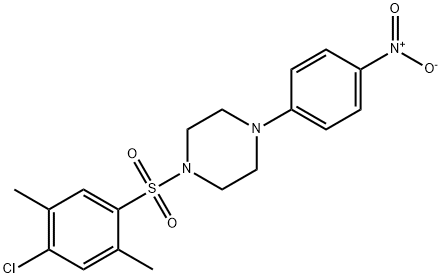 1-(4-chloro-2,5-dimethylphenyl)sulfonyl-4-(4-nitrophenyl)piperazine Struktur