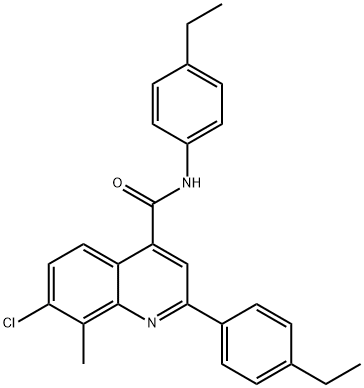 7-chloro-N,2-bis(4-ethylphenyl)-8-methylquinoline-4-carboxamide Struktur