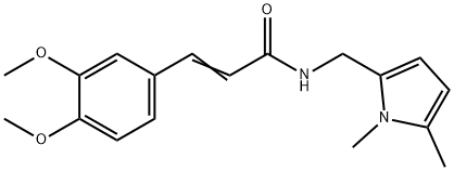 (E)-3-(3,4-dimethoxyphenyl)-N-[(1,5-dimethylpyrrol-2-yl)methyl]prop-2-enamide Struktur