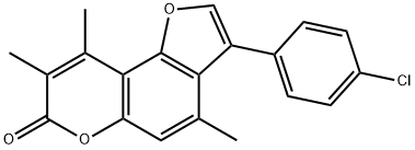 3-(4-chlorophenyl)-4,8,9-trimethylfuro[2,3-f]chromen-7-one Struktur