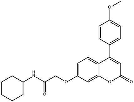 N-cyclohexyl-2-[4-(4-methoxyphenyl)-2-oxochromen-7-yl]oxyacetamide Struktur