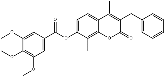 (3-benzyl-4,8-dimethyl-2-oxochromen-7-yl) 3,4,5-trimethoxybenzoate Struktur