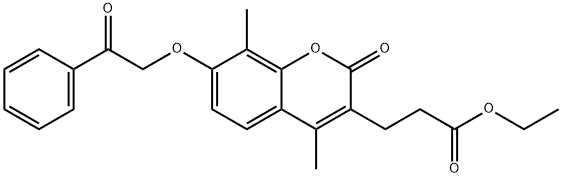 ethyl 3-(4,8-dimethyl-2-oxo-7-phenacyloxychromen-3-yl)propanoate Struktur