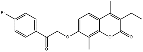 7-[2-(4-bromophenyl)-2-oxoethoxy]-3-ethyl-4,8-dimethylchromen-2-one Struktur