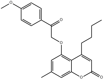 4-butyl-5-[2-(4-methoxyphenyl)-2-oxoethoxy]-7-methylchromen-2-one Struktur