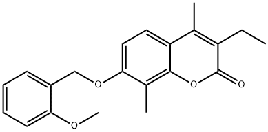 3-ethyl-7-[(2-methoxyphenyl)methoxy]-4,8-dimethylchromen-2-one Struktur