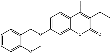 3-ethyl-7-[(2-methoxyphenyl)methoxy]-4-methylchromen-2-one Struktur