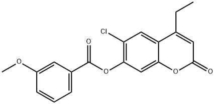 (6-chloro-4-ethyl-2-oxochromen-7-yl) 3-methoxybenzoate Struktur