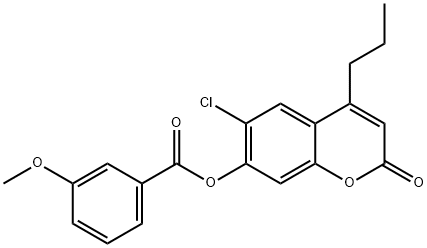 (6-chloro-2-oxo-4-propylchromen-7-yl) 3-methoxybenzoate Struktur