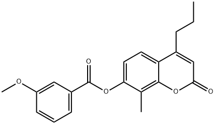 (8-methyl-2-oxo-4-propylchromen-7-yl) 3-methoxybenzoate Struktur