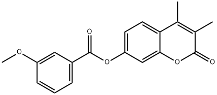 (3,4-dimethyl-2-oxochromen-7-yl) 3-methoxybenzoate Struktur