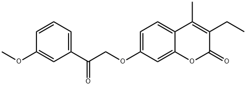 3-ethyl-7-[2-(3-methoxyphenyl)-2-oxoethoxy]-4-methylchromen-2-one Struktur