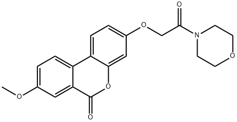 8-methoxy-3-(2-morpholin-4-yl-2-oxoethoxy)benzo[c]chromen-6-one Struktur