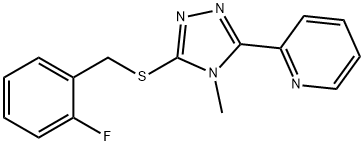 2-[5-[(2-fluorophenyl)methylsulfanyl]-4-methyl-1,2,4-triazol-3-yl]pyridine Struktur