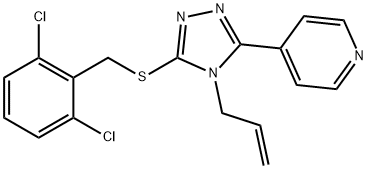 4-[5-[(2,6-dichlorophenyl)methylsulfanyl]-4-prop-2-enyl-1,2,4-triazol-3-yl]pyridine Struktur