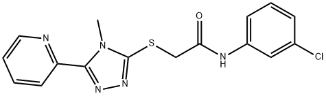 N-(3-chlorophenyl)-2-[(4-methyl-5-pyridin-2-yl-1,2,4-triazol-3-yl)sulfanyl]acetamide Struktur