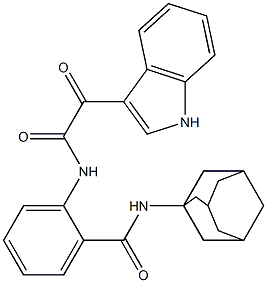 N-(1-adamantyl)-2-[[2-(1H-indol-3-yl)-2-oxoacetyl]amino]benzamide Struktur