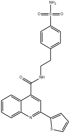 N-[2-(4-sulfamoylphenyl)ethyl]-2-thiophen-2-ylquinoline-4-carboxamide Struktur