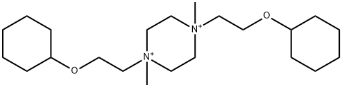 1,4-bis(2-cyclohexyloxyethyl)-1,4-dimethylpiperazine-1,4-diium Struktur