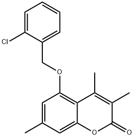 5-[(2-chlorophenyl)methoxy]-3,4,7-trimethylchromen-2-one Struktur