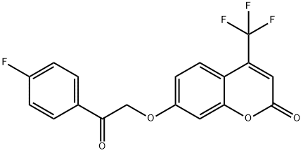 7-[2-(4-fluorophenyl)-2-oxoethoxy]-4-(trifluoromethyl)chromen-2-one Struktur