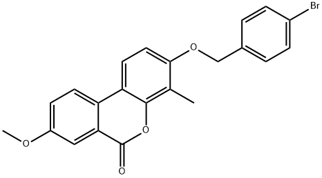 3-[(4-bromophenyl)methoxy]-8-methoxy-4-methylbenzo[c]chromen-6-one Struktur