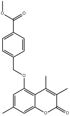 methyl 4-[(3,4,7-trimethyl-2-oxochromen-5-yl)oxymethyl]benzoate Struktur