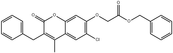 benzyl 2-(3-benzyl-6-chloro-4-methyl-2-oxochromen-7-yl)oxyacetate Struktur