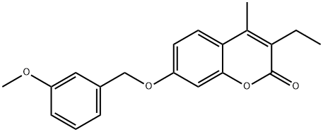 3-ethyl-7-[(3-methoxyphenyl)methoxy]-4-methylchromen-2-one Struktur