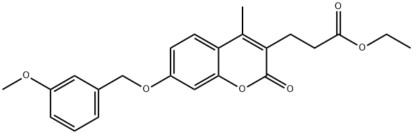 ethyl 3-[7-[(3-methoxyphenyl)methoxy]-4-methyl-2-oxochromen-3-yl]propanoate Struktur