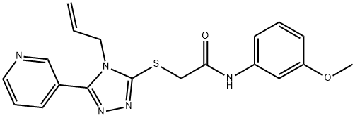 N-(3-methoxyphenyl)-2-[(4-prop-2-enyl-5-pyridin-3-yl-1,2,4-triazol-3-yl)sulfanyl]acetamide Struktur