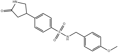 N-[(4-methoxyphenyl)methyl]-4-(5-oxopyrrolidin-3-yl)benzenesulfonamide Struktur