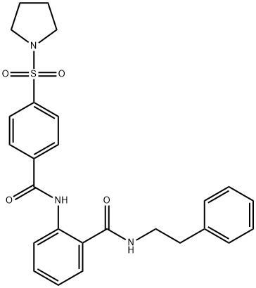 N-(2-phenylethyl)-2-[(4-pyrrolidin-1-ylsulfonylbenzoyl)amino]benzamide Struktur