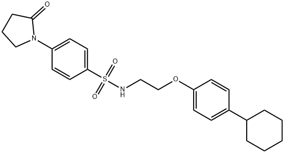 N-[2-(4-cyclohexylphenoxy)ethyl]-4-(2-oxopyrrolidin-1-yl)benzenesulfonamide Struktur