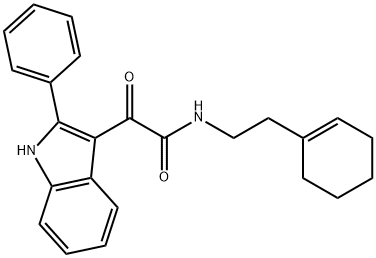 N-[2-(cyclohexen-1-yl)ethyl]-2-oxo-2-(2-phenyl-1H-indol-3-yl)acetamide Struktur