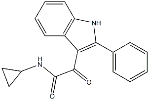 N-cyclopropyl-2-oxo-2-(2-phenyl-1H-indol-3-yl)acetamide Struktur