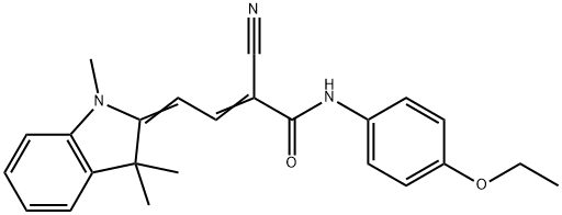 (E,4E)-2-cyano-N-(4-ethoxyphenyl)-4-(1,3,3-trimethylindol-2-ylidene)but-2-enamide Struktur