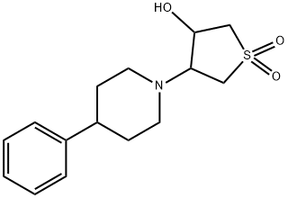 1,1-dioxo-4-(4-phenylpiperidin-1-yl)thiolan-3-ol Struktur