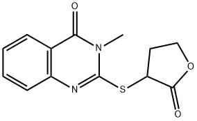 3-methyl-2-(2-oxooxolan-3-yl)sulfanylquinazolin-4-one Struktur