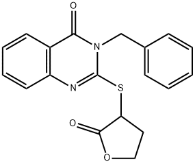 3-benzyl-2-(2-oxooxolan-3-yl)sulfanylquinazolin-4-one Struktur