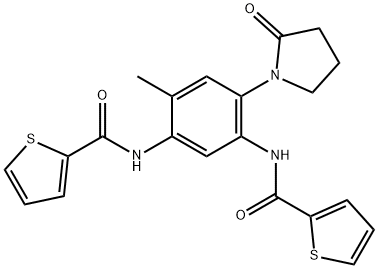 N-[2-methyl-4-(2-oxopyrrolidin-1-yl)-5-(thiophene-2-carbonylamino)phenyl]thiophene-2-carboxamide Struktur