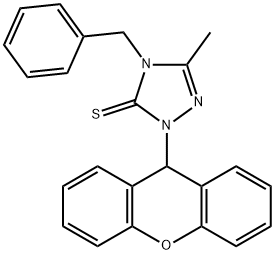 4-benzyl-5-methyl-2-(9H-xanthen-9-yl)-1,2,4-triazole-3-thione Struktur