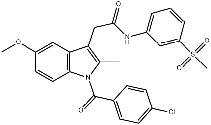 2-[1-(4-chlorobenzoyl)-5-methoxy-2-methylindol-3-yl]-N-(3-methylsulfonylphenyl)acetamide Struktur