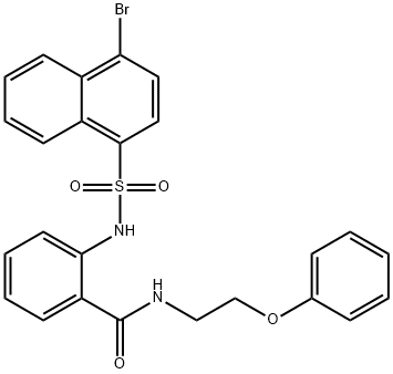 2-[(4-bromonaphthalen-1-yl)sulfonylamino]-N-(2-phenoxyethyl)benzamide Struktur