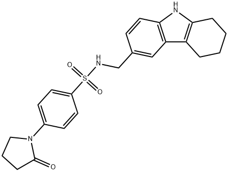 4-(2-oxopyrrolidin-1-yl)-N-(6,7,8,9-tetrahydro-5H-carbazol-3-ylmethyl)benzenesulfonamide Struktur